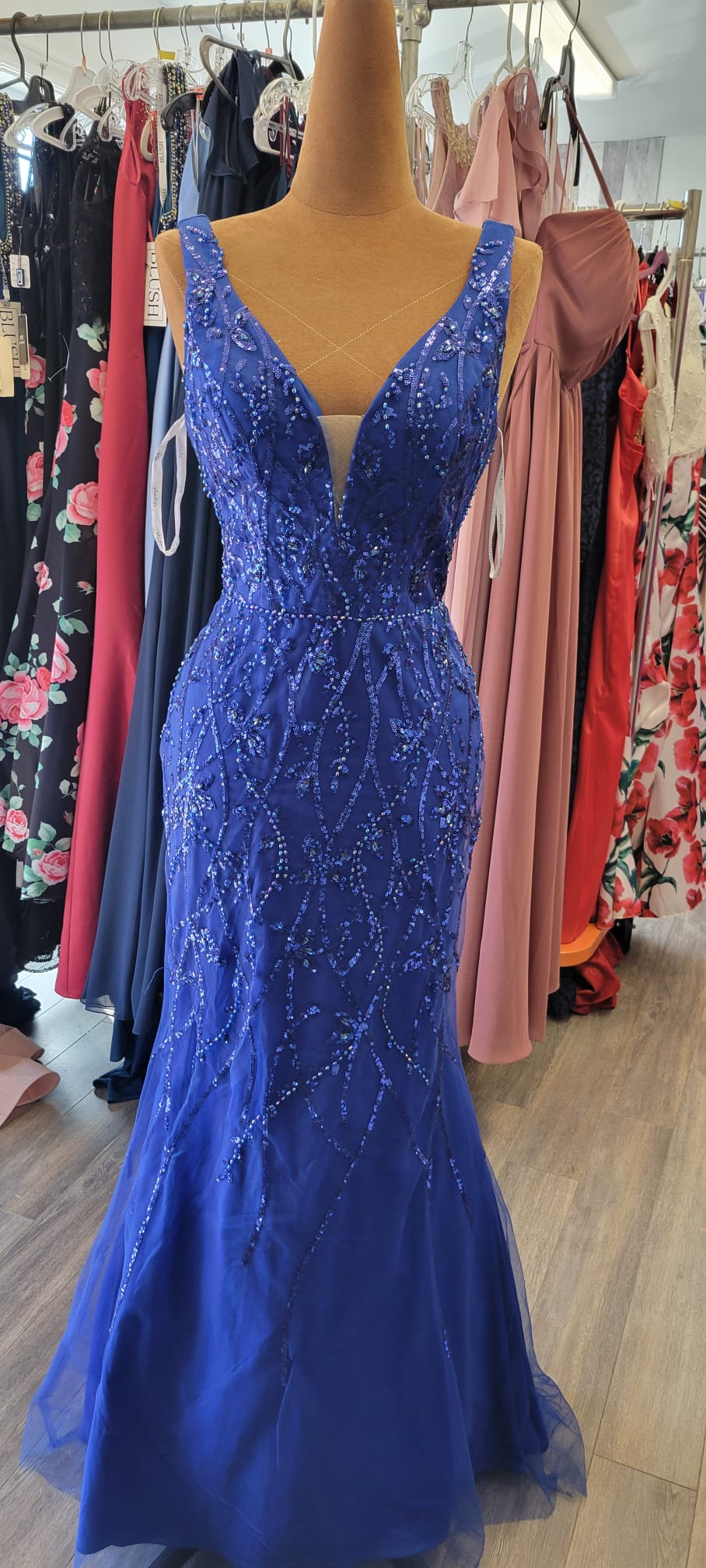 Robe de bal bleu royal