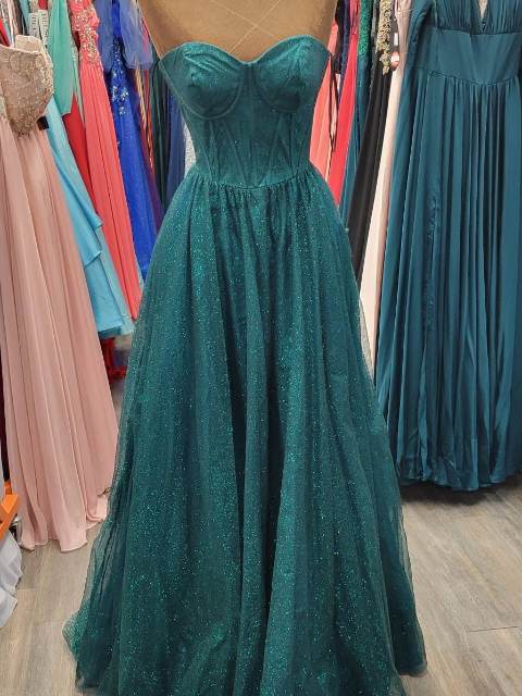 Robe de bal sapin vaporeuse, tulle, bustier